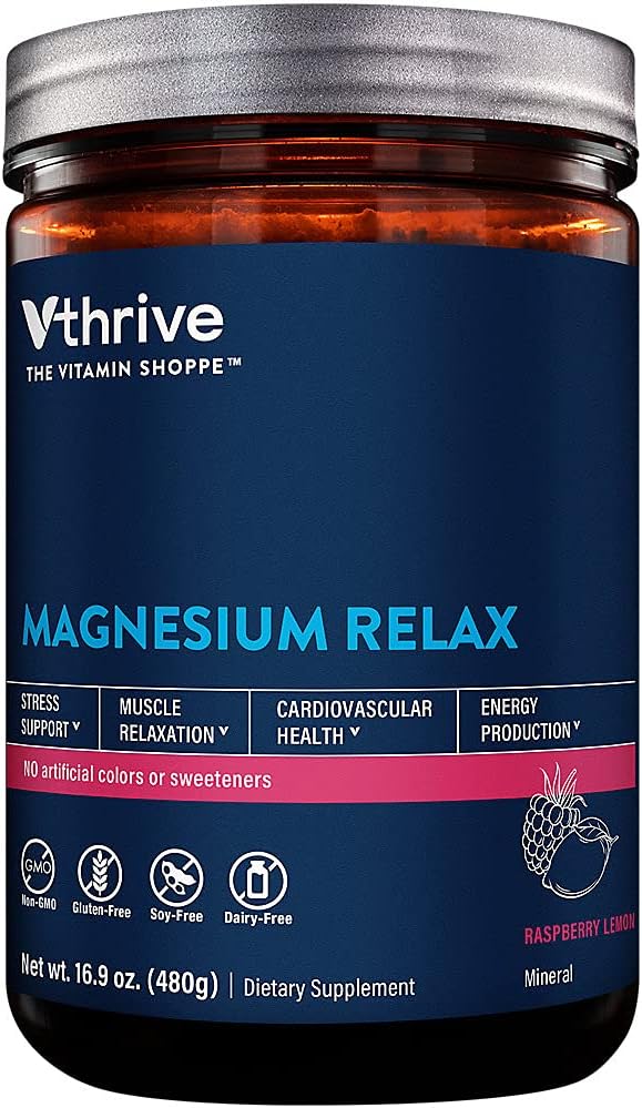 Μαγνήσιο Relax Powder - Υποστηρίζει το άγχος και τη μυϊκή χαλάρωση - σμέουρο λεμόνι (16.9 oz. / 100 εξυπηρετούν)