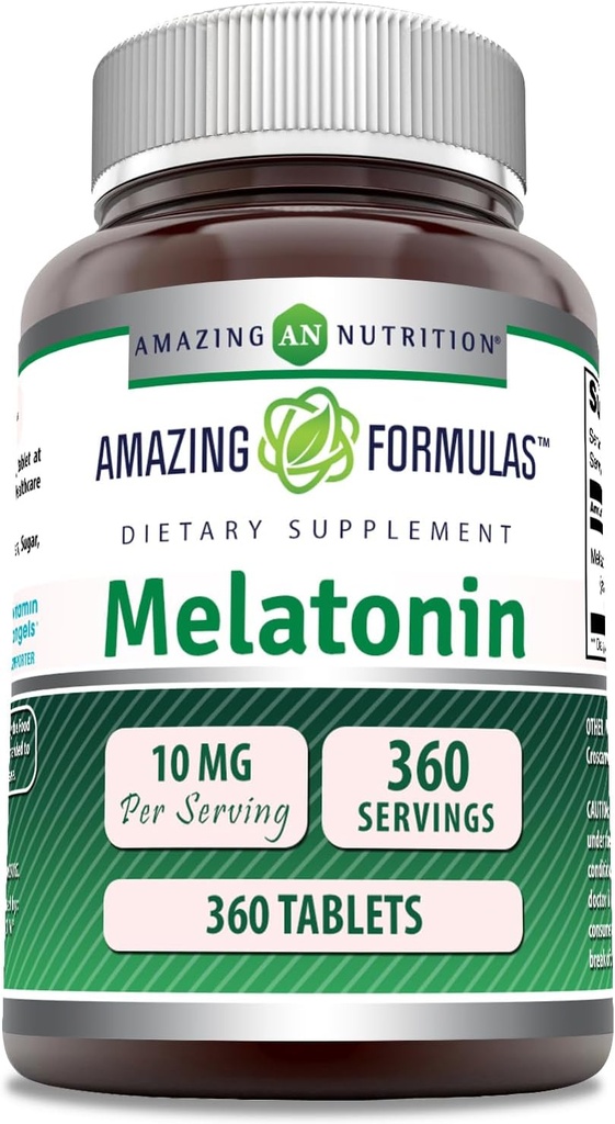 Amazing Formulas Melatonin Supplement | 10 Mg per Service | 360 Tablet | Non-GMO | Gluten-Free | Made in USA