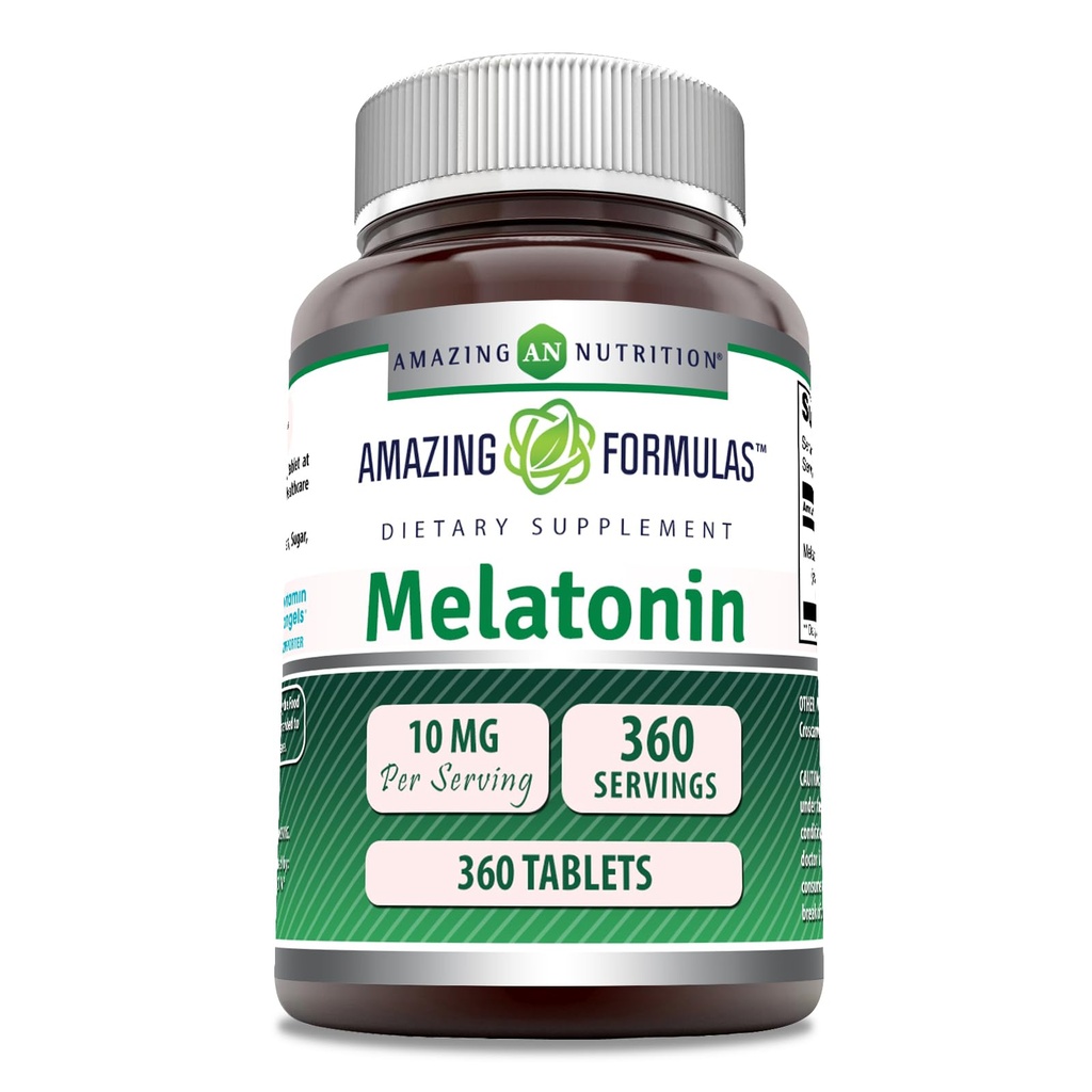 Amazing Formulas Melatonin Supplement | 10 Mg per Service | 360 Tablet | Non-GMO | Gluten-Free | Made in USA