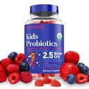 LOVEBUG Kids Probiyotik Gummies – Organik Chewable Probiyotikler for Kids Aged 4+, Soil-Based Children's Probiyotik for Gut Health,Constipation,Digestive & Immune Support, Vegan, 60 Chews, Strawberry