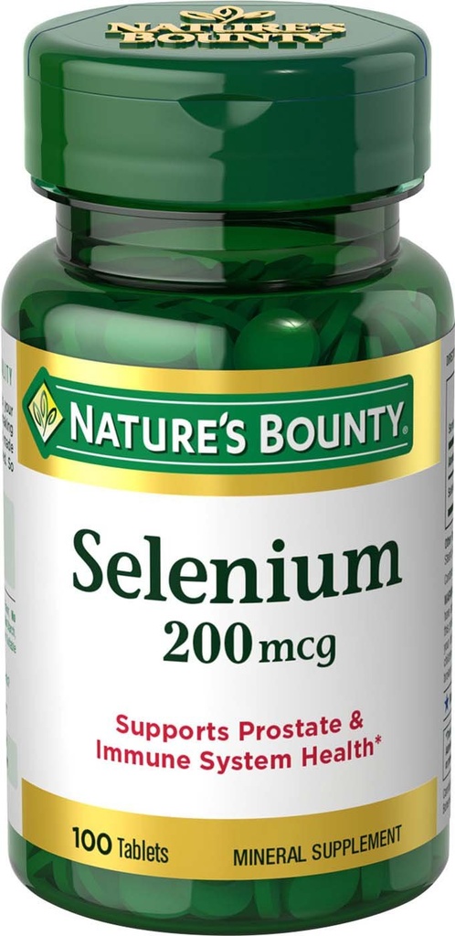 Nature's Bounty Selenium, Supports Prostate ve Immune System Health, 200 mcg, 100 Tablet