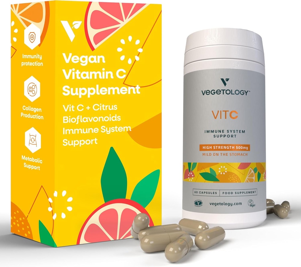 Vegan C Vitamin Supplements - VIT C + Citrus Bioflavonoids - Vitaminler ve Sağlık Supplements - Daily Supplements (60 Capsules) - Vitamin C 500 mg Capsules - Antioksis Supplements