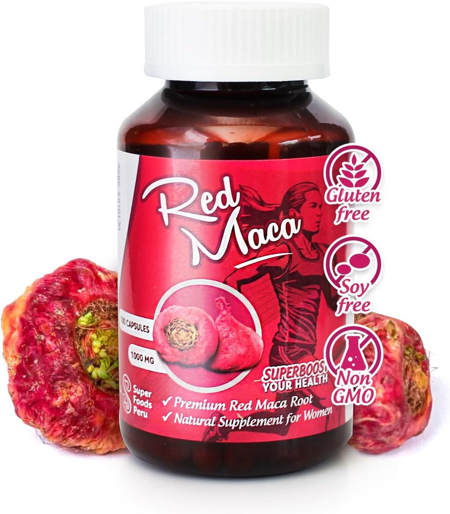 Sikyriah Red Maca Extract Κάψουλες για γυναίκες l 100 Count l Γυναικείο συμπλήρωμα υγείας l Ενεργειακός ενισχυτής και ρυθμιστής ορμονών l 100% Οργανική και Φυσική ρίζα maca l