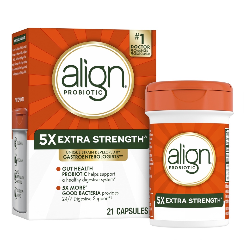 Align Probiyotik Ekstra Güçlü, Kadın ve Erkekler için Probiyotikler, #1 Doktor Önerilen Brand‡, 5X Daha İyi Bakteriler Sağlıklı Digestive System*, 21 Capsules (Pazar Mayıs Vary)