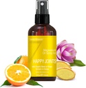 Επτά Ορυκτά, Μαγνήσιο Happy Joints Spray - Ισχυρό λάδι μαγνησίου ΗΠΑ Κατασκευασμένο με αιθέρια έλαια (Τουρμερικό, Τζίντζερ και Πορτοκαλί) - Δωρεάν Ebook Περιλαμβάνεται (4 fl oz)