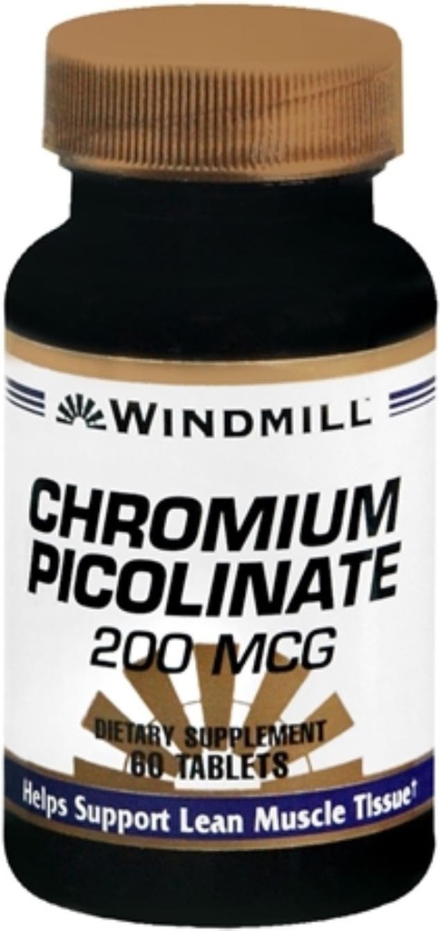 Windmill Chromium Picolinate 200 mcg Tabletler 60 Tabletler (Görüngenin Paketi)
