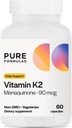 SafFormulas Vitamin K2 MK7 (Menaquinone-7) / Yüksek Potency 90 Telefon | 60 Vejetaryen Capsules | Bone & Cardiovascular Support | Soy-Free, Non-GMO, 60 Day Supply