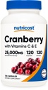 Nutricost Cranberry Extract 120 Capsules for 120 Servings Per Bottle - with Vitamin C & Vitamin E. Vegan, Gluten Free