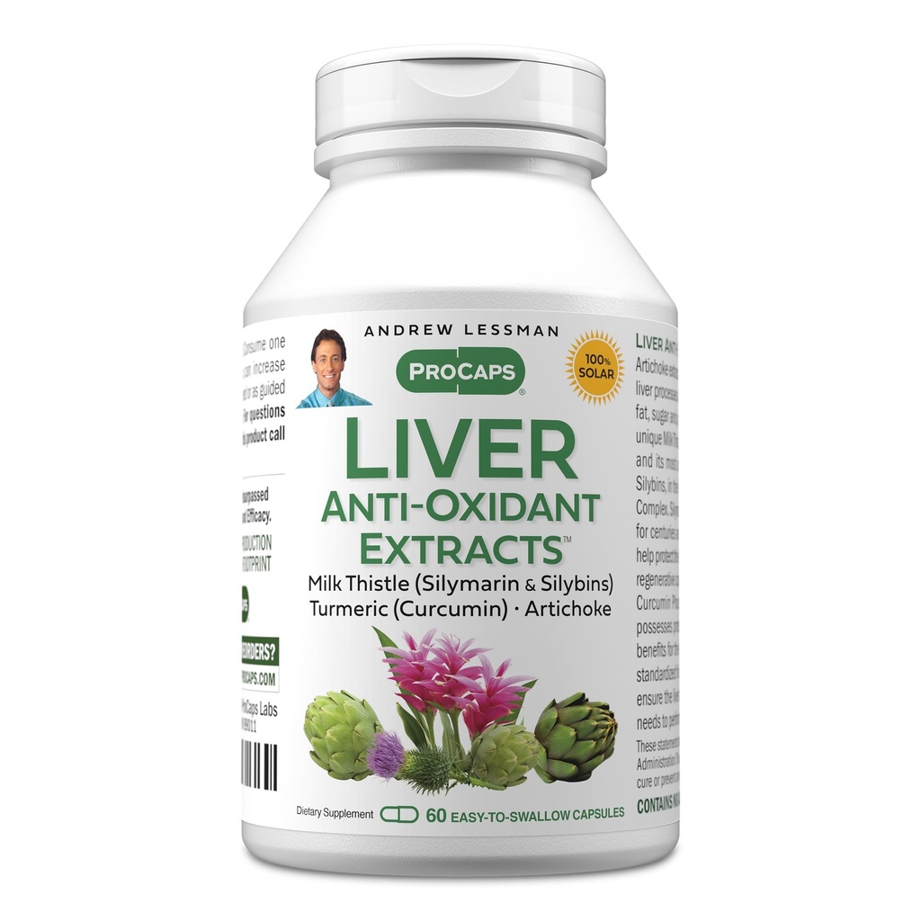 ANDREW LESSMAN Liver Anti-Oxidant 60 Capsules - The Hard-Working Tounds of The Liver, Discovers Perfect Liver Health and Function. Süt Butle, Turmeric ve Artichoke Türleri