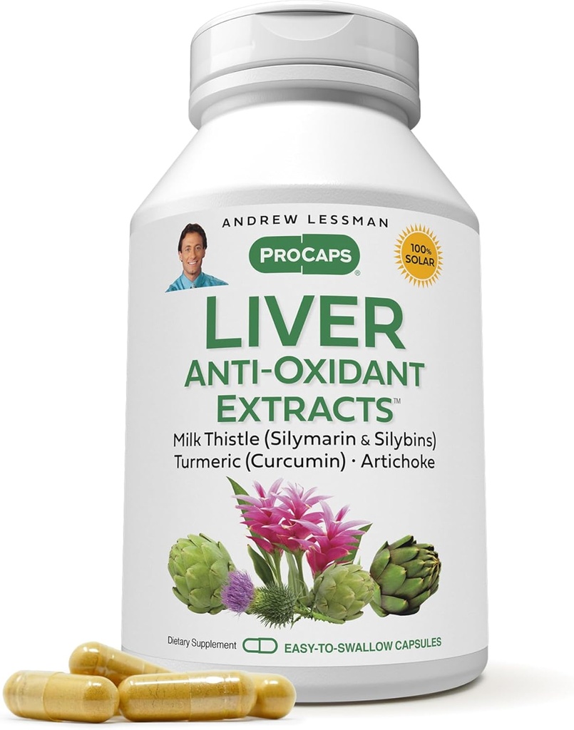 ANDREW LESSMAN Liver Anti-Oxidant 60 Capsules - The Hard-Working Tounds of The Liver, Discovers Perfect Liver Health and Function. Süt Butle, Turmeric ve Artichoke Türleri