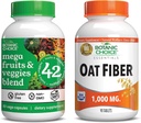 Botanic Choice Mega Fruits and Veggies Mix (60 Capsules) + Oat Fiber (90 Tablet) Sche - Enerji Denge & Superfood Supplement + Digestive Health Support & Superfood Supplement + Digestive Health Support
