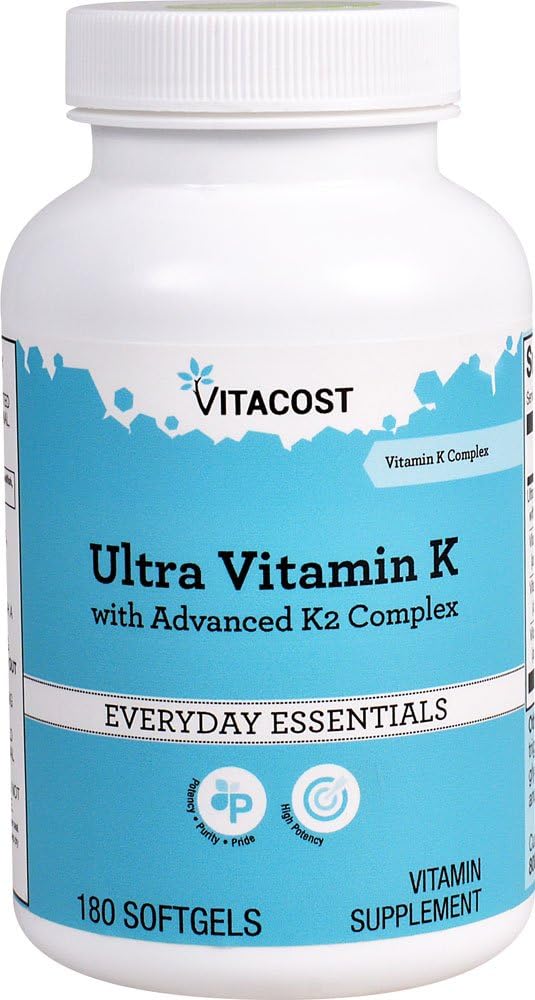 Gelişmiş K2 Kompleksi ile Vitacost Ultra Vitamin K - 180 Softgels