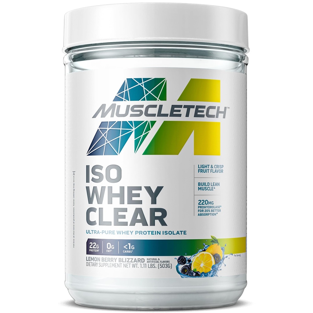 ΜύεςTech πρωτεΐνη Whey σκόνης καθαρή πρωτεΐνη Whey Isolate πρωτεΐνη Whey Isolate πρωτεΐνη σκόνη για γυναίκες & άνδρες σαφές πρωτεϊνικό ποτό 22g πρωτεΐνης, 90 θερμίδες λεμόνι Berry Blizzard, 1.1lb(19 εξυπηρετούν)