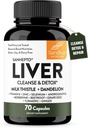 Sandhu'nun Liver Cleanse Detox & Tamir Desteği | 70 Capsules ( 1) | Liver Health | Milk Butle Dandelion Root Andrographis için 8 Minerals