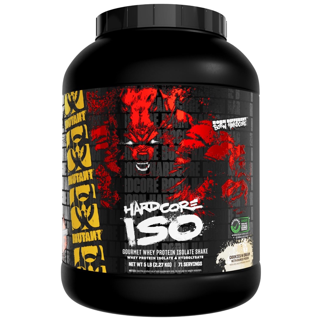 Mutant ISO Cerrahı Whey Protein Isolate Toz Yasası Yeniden Keşfetmek, Kas, Bulk ve Kuvvet İnşa Etmek, 5 lb - Çerezler ve Krem