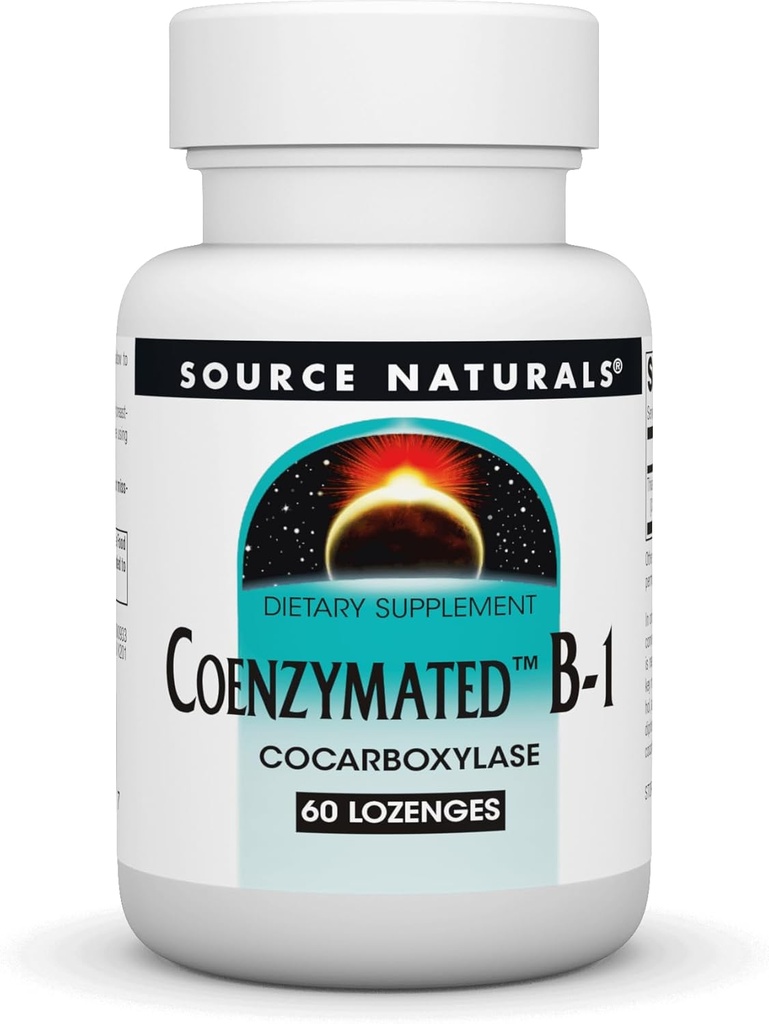 Source Naturals Coenzymated B-1 25mg Hızlı Buluş Thiamin Cocarboxylase Quick-Dissolve - 60 Lozenges