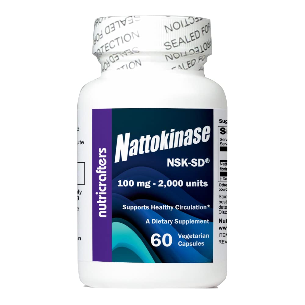Nattokinase NSK-SD 2,000 Birimleri 60 Capsules - Japonya'nın Cardiovascular Superfood - ABD'de Japon NSK-SD Nattokinase ile yapılır. Orijinal ve Çoğu Araştırma Nattokinase.