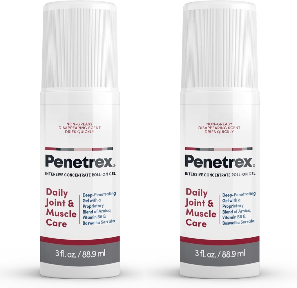 Penetrex Ortak & Kas Terapisi - Soothing Gel, Arka, Boy, Hands, Feet - Premium Whole Body Rub with Arnica, Vitamin B6 & MSM - 3oz Roll On Gel (2-Pack)