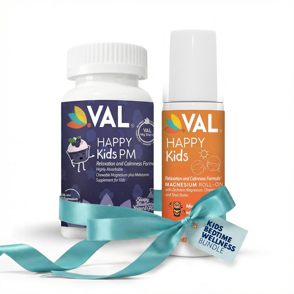 VAL Kids Bedtime Wellness Bundle: Μασούρια μελατονίνης & Ρολό μαγνησίου