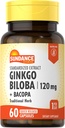 Sundance Ginkgo Biloba Capsules | 120mg | Standardized Extract with Bacopa | Gluten Free Traditional Herb Supplement