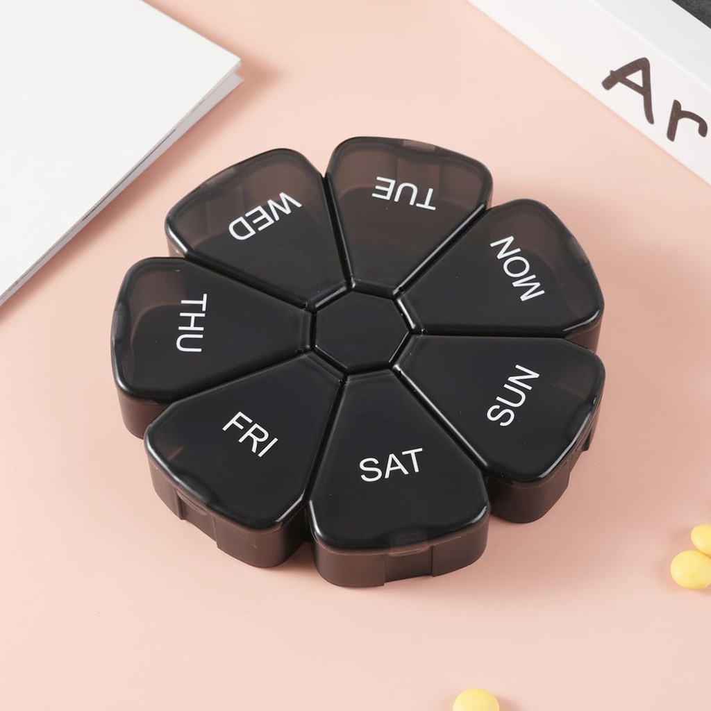 Seyahat Pill Organizer, 7 Günlük Haftalık Tıp Davası, Meds, Mineral, Fish Oil, DHA, Turmeric, Supplement, Capsule, 7 Karşılaştırmalı Günlük Pill Kaynağı Hatırlatıcı