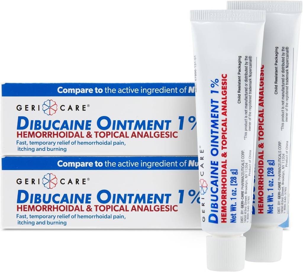 GeriCare Dibucaine Αιμορρόιδι Αλοιφή 1% Pain-Relif Αιμορροΐδη Κρέμα 