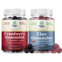 Δέσμη των Φυσικών Gummies Cranberry για γυναίκες και άνδρες και επιπλέον δύναμη ψευδάργυρου για ενήλικες - Επιπλέον δύναμη Νόστιμα αντιοξειδωτικά Cranberry Chews - Μασώμενη ψευδάργυρο Citrate 50mg Ανοσία