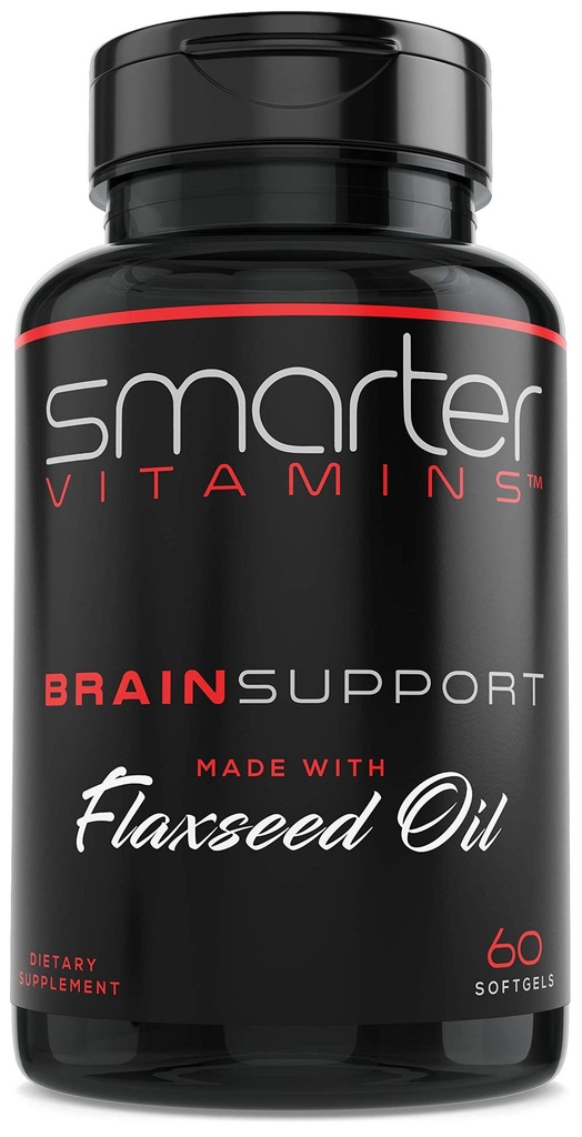 Smarter Brain Support Nootropic Supplement, Made with Alfa-GPC, L-Tyrosine & Acetyl L-Carnitine ALCAR, Flaxseed Oil, ALA DHA, 60 Softgel Enerji Pills