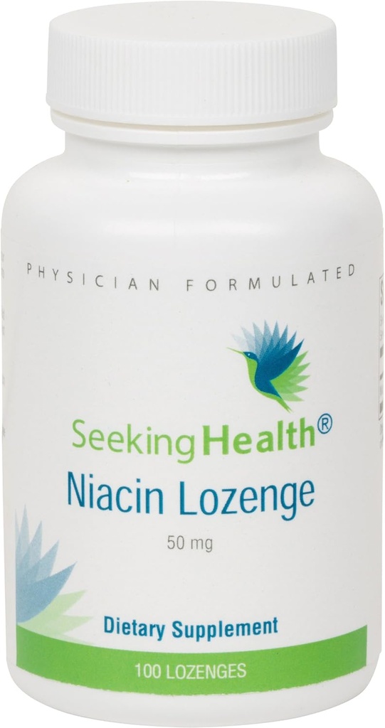 Seeking Health Niacin Lozenge | Minzenges 50 mg of Niacin as Nicotinic Acid | Vitamin B3 | Magnezyum Stearate | Non-GMO | Natural Cherry Flavor | 100 Lozenges