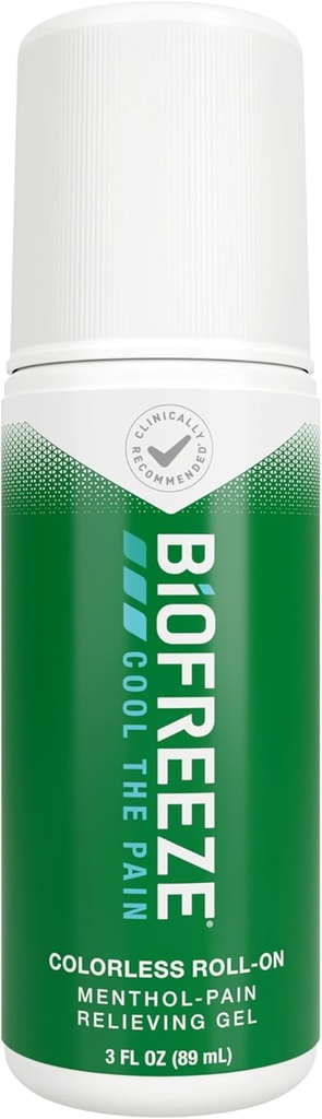Biofreeze Roll Diz, Boy, Hip, Ortak, Omuz, Basit Backache, Arthritis Pain Reliever, Soğutma Sore Muscle Relief, FSA Eable, Menthol Gel 3 Fl Oz