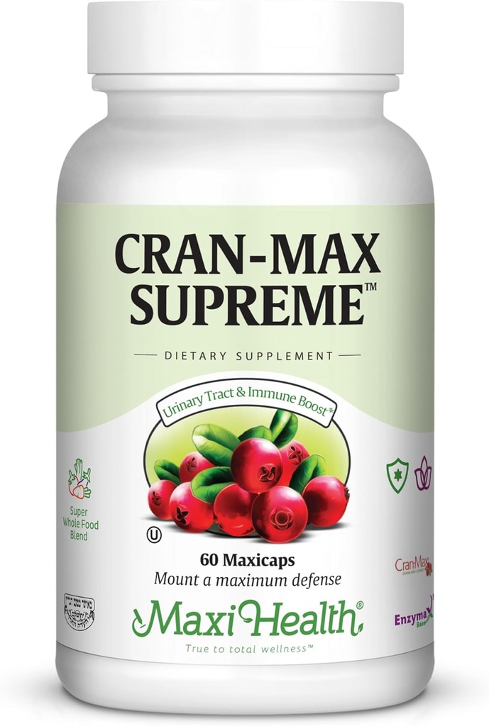 Maxi-HealthMax Cranberry Supplement Capsules - Urinary Tract ve Immune Support - 60 Kont - 1 Ay Supply