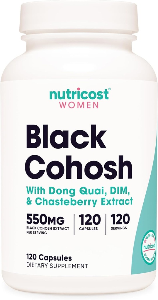 Nutricost Black Cohosh for Women 660mg, 120 Capsules - Don Quai, DIM ve Chaste Berry, Veggie Caps, Non-GMO, Gluten Free