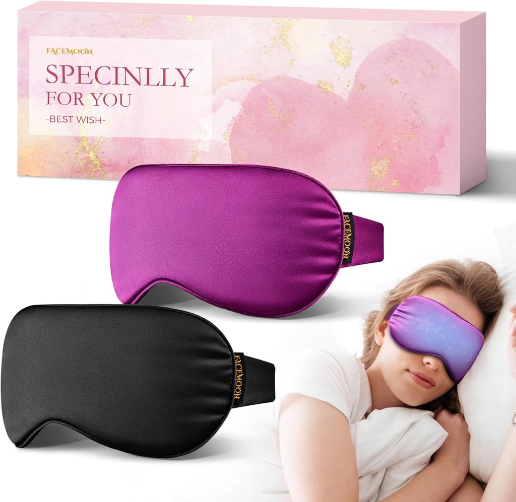 2PCS Ψυχρή Μάσκα ματιών: Ψύξη Μάσκα ματιών για Puffy Μάτια, Πονοκέφαλος, Ημικρανίες Ανακούφιση - Ψυχρή Συμπίεση για Σκοτεινούς Κύκλους, Κουρασμένα Μάτια, Μετά τη χειρουργική επέμβαση - Reuseable Gel Ice Pack, Βαρυμένη Μάσκα ύπνου (Μαύρο,Purple)