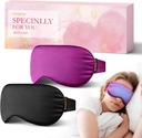2PCS Ψυχρή Μάσκα ματιών: Ψύξη Μάσκα ματιών για Puffy Μάτια, Πονοκέφαλος, Ημικρανίες Ανακούφιση - Ψυχρή Συμπίεση για Σκοτεινούς Κύκλους, Κουρασμένα Μάτια, Μετά τη χειρουργική επέμβαση - Reuseable Gel Ice Pack, Βαρυμένη Μάσκα ύπνου (Μαύρο,Purple)