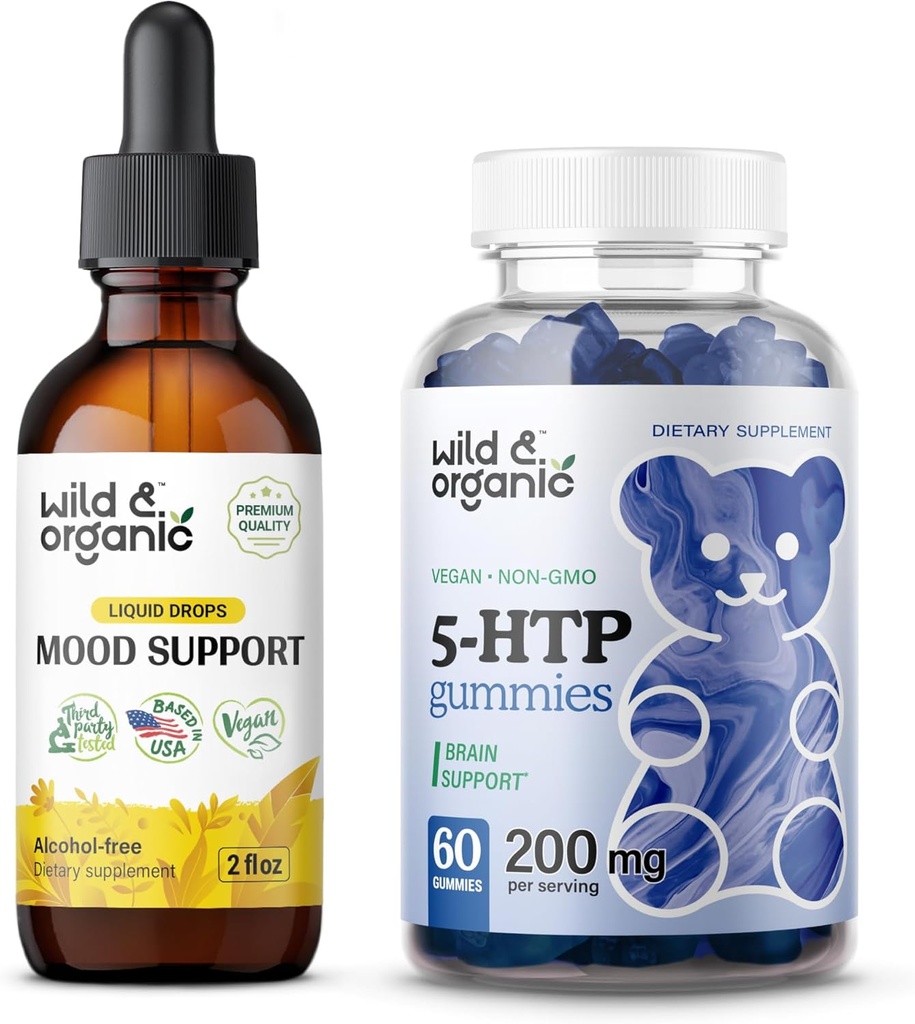 Άγρια & οργανική διάταξη στήριξης Βάμμα 2 fl oz & 5 HTP Gummies