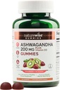 NatureWise Ashwagandha Gummies - Strawberry Kiwi - KSM-66 Vitamin D3 - Calming Mood Support - Vegetarian - Non-GMO, Gelatin ve Gluten Free - 60 Kont[1-Month Supply]