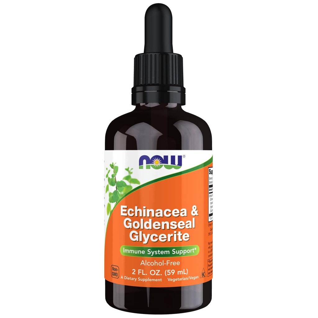 Şimdi Gıdalar Tamamlar, Echinacea & Goldenseal Glycerite with Dropper, Immune System Support*, 2Ounce