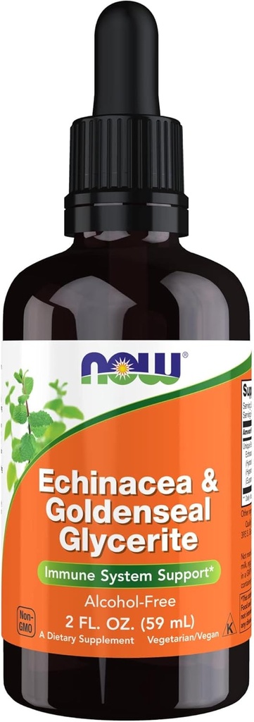 Şimdi Gıdalar Tamamlar, Echinacea & Goldenseal Glycerite with Dropper, Immune System Support*, 2Ounce
