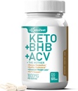 Hızlı Kilo kaybı ve Belly Fat Burn için HuaV BHB Capsules 1600 mg - Organik Apple Cider Vinegar ile Anne Keton Vegan Tamam - Erkekler için D3 çinko Kromium ile
