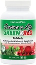 NaturesPlus Πηγή Ζωής Πράσινη & Κόκκινη Πολυβιταμίνη - 90 δισκία - με συμπυκνωμένα ολόκληρα τρόφιμα - χορτοφαγικά, χωρίς γλουτένη - 30 Σερβιέτες