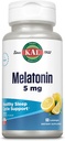 KAL Melatonin 5 mg Sleep Aid Lozenges, Melatonin Supplement Supports Sleep Quality, Calming Relaxation ve Sağlıklı Bir Uyku Döngüsü, Eklenmiş Vitamin B6, Vegetarian, Natural Lemon Flavor, 60 Lozenges