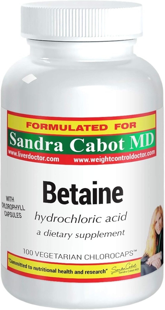 Saf Betaine HCL Supplement Capsules - Betaine HCL 100 Chlorocaps
