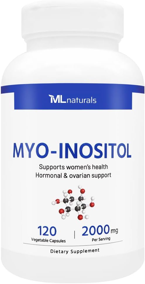 ML Naturals Myo-Inositol 2000 mg 120 Sebze Kapsülleri, NSF-Cerated & cGMP-Compliant