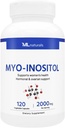 ML Naturals Myo- Inositol 2000 mg 120 Καψάκια Φυτικών, NSF- Certified & cGMP- Compliant
