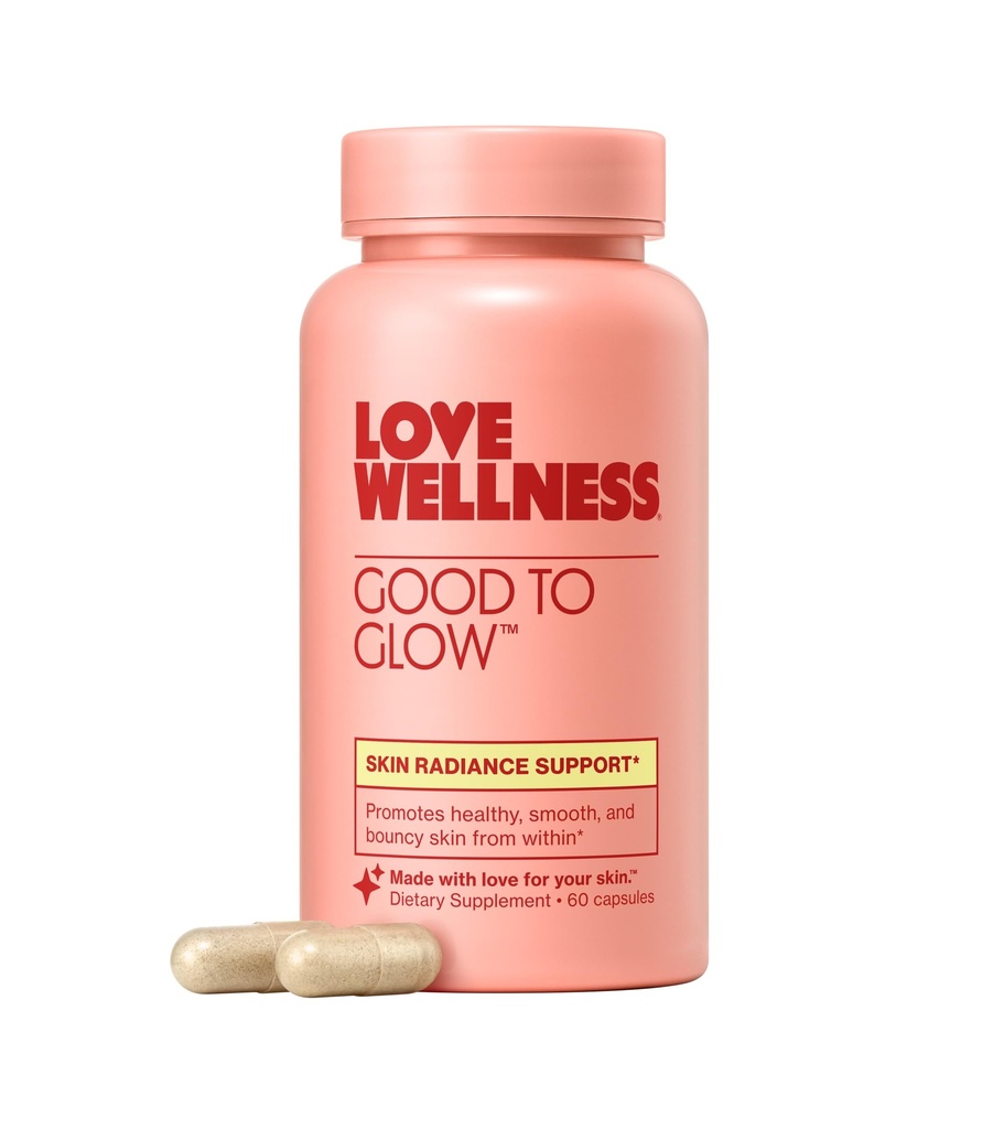 Love Wellness Good to Glow | Collagen Supplement with Biotin, Vitamin C, E, Ashwagandha & çinko | Parlak, Glowing & Clear Skin | Optisyenlik ve Sağlıklı Cilt | 60 Kont