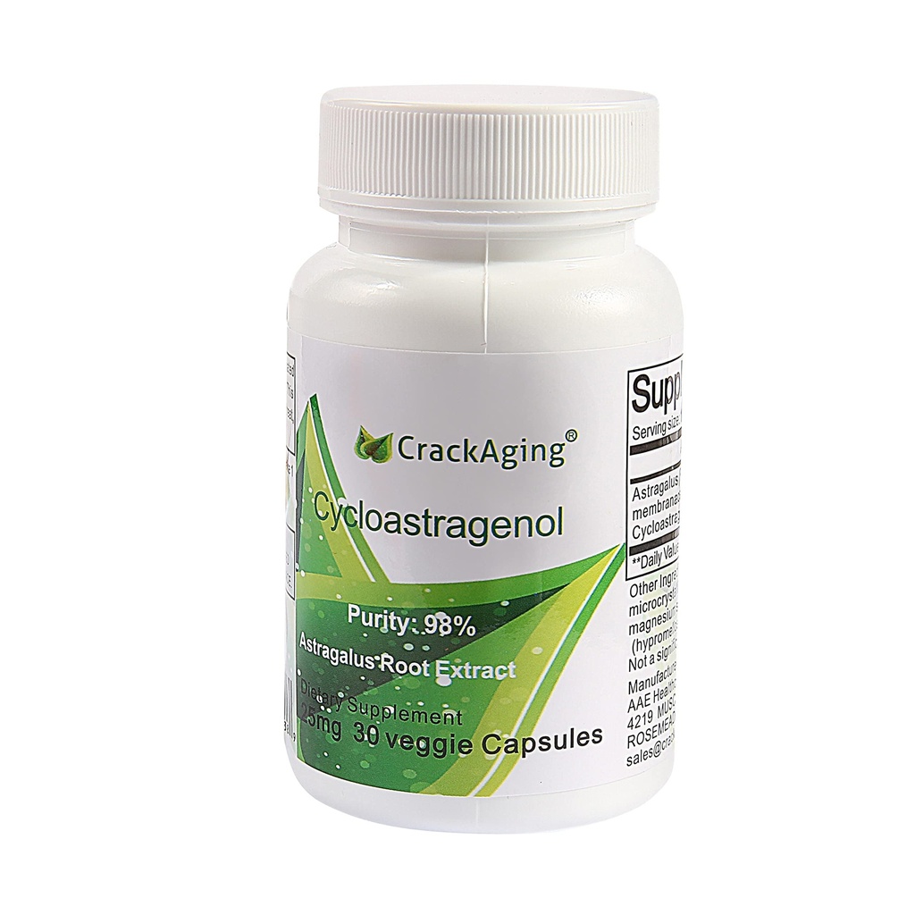 Cycloastragenol% 98 Anti-Aging & Telomerase Aktivasyonu Supplement 25mg 30 Caps