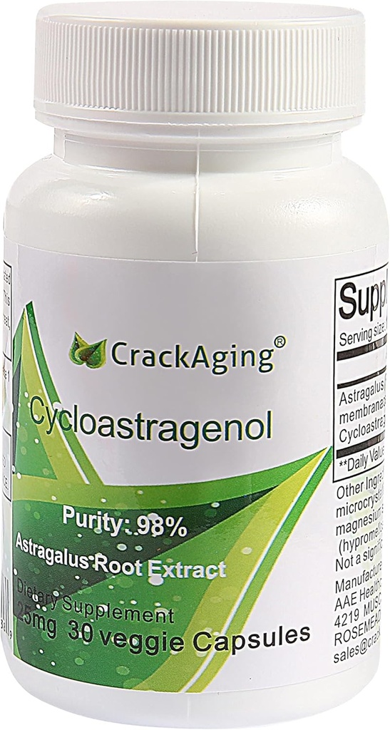Cycloastragenol% 98 Anti-Aging & Telomerase Aktivasyonu Supplement 25mg 30 Caps
