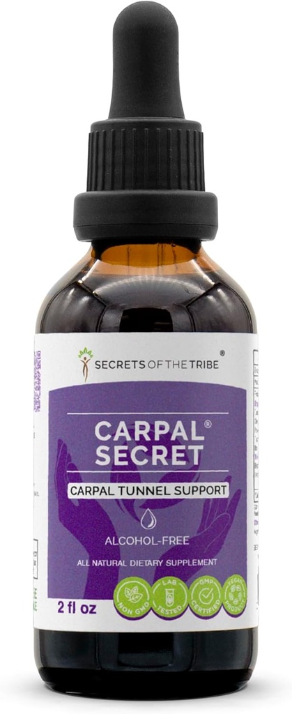 Μυστικά της Φυλής - Carpal Secret, Carpal Tunnel Support, Βότανο συμπλήρωμα Blend σταγόνες αλκοόλ-ελεύθερο υγρό εκχύλισμα (2 fl oz)