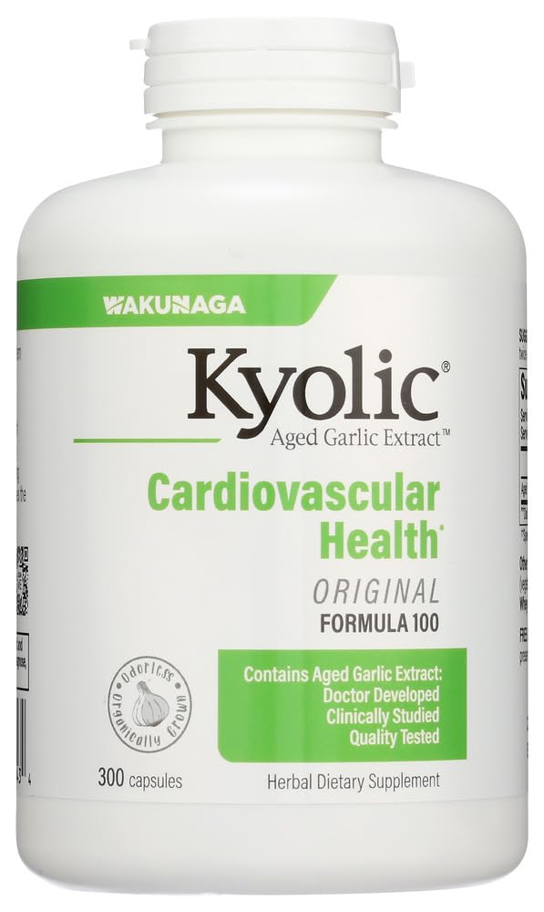Kyolic Aged. Extract - Original Cardiovascular Formula 100, Yüksek Potency 600 mg, 300 caps., (Wakunaga/Kyolic)