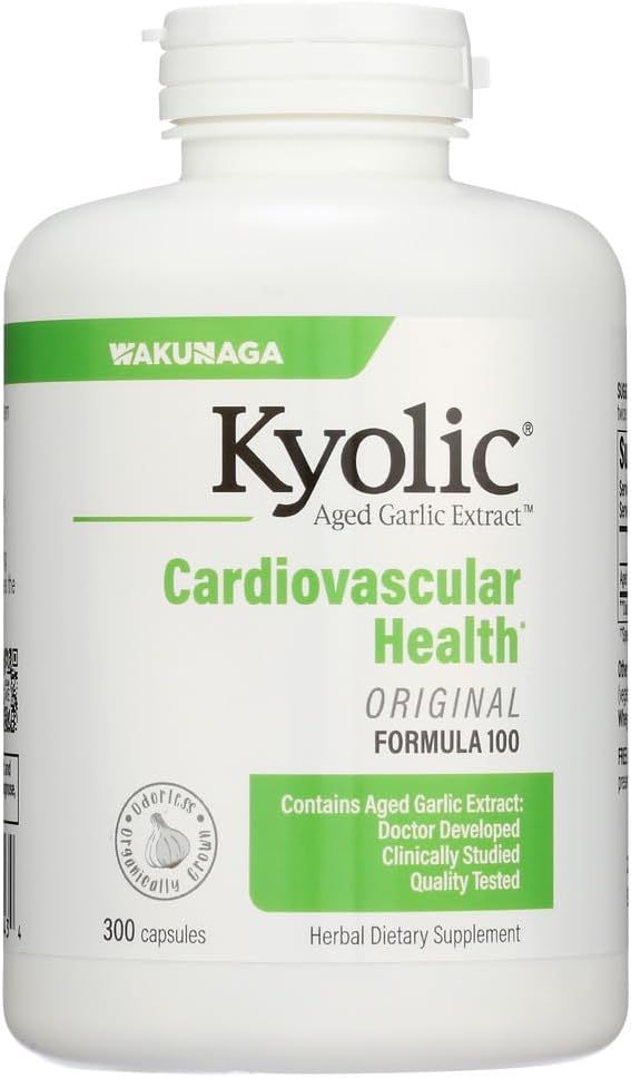 Kyolic Aged. Extract - Original Cardiovascular Formula 100, Yüksek Potency 600 mg, 300 caps., (Wakunaga/Kyolic)